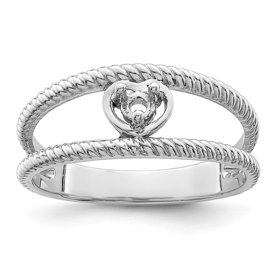 Sterling Silver Rhodium-plated Synthetic 2 Stone Mother's Ring