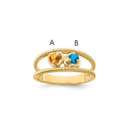 14K Yellow Gold Genuine Family Jewelry Ring