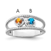 14K White Gold Genuine Family Jewelry Ring view 1