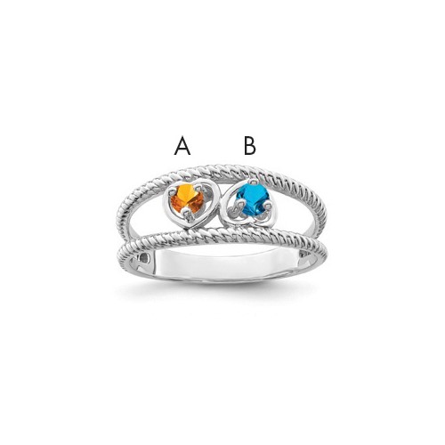 14K White Gold Genuine Family Jewelry Ring
