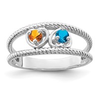 14K White Gold Genuine Family Jewelry Ring view 2