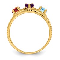 14K Yellow Gold Synthetic Family Jewelry Ring view 3