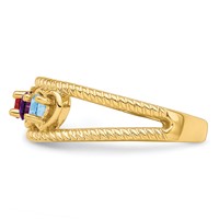 14K Yellow Gold Synthetic Family Jewelry Ring view 4