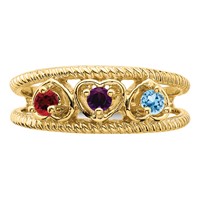 14K Yellow Gold Synthetic Family Jewelry Ring view 5
