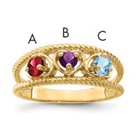 14K Yellow Gold Synthetic Family Jewelry Ring view 1