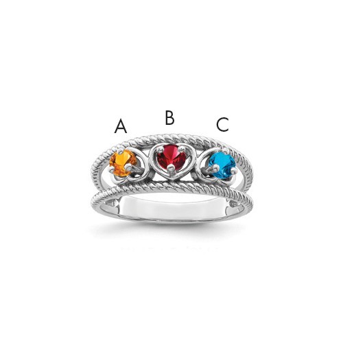 Sterling Silver Rhodium-plated Family Jewelry Mounting
