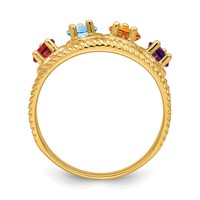 14K Yellow Gold Synthetic Family Jewelry Ring view 3