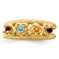 14K Yellow Gold Synthetic Family Jewelry Ring view 5