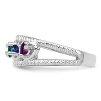14K White Gold Genuine Family Jewelry Ring view 4