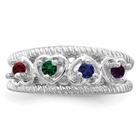 14K White Gold Genuine Family Jewelry Ring view 5