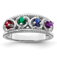 14K White Gold Genuine Family Jewelry Ring view 2