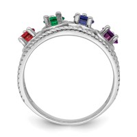14K White Gold Genuine Family Jewelry Ring view 3
