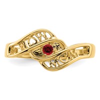 14K Yellow Gold Synthetic Family Jewelry Ring view 5