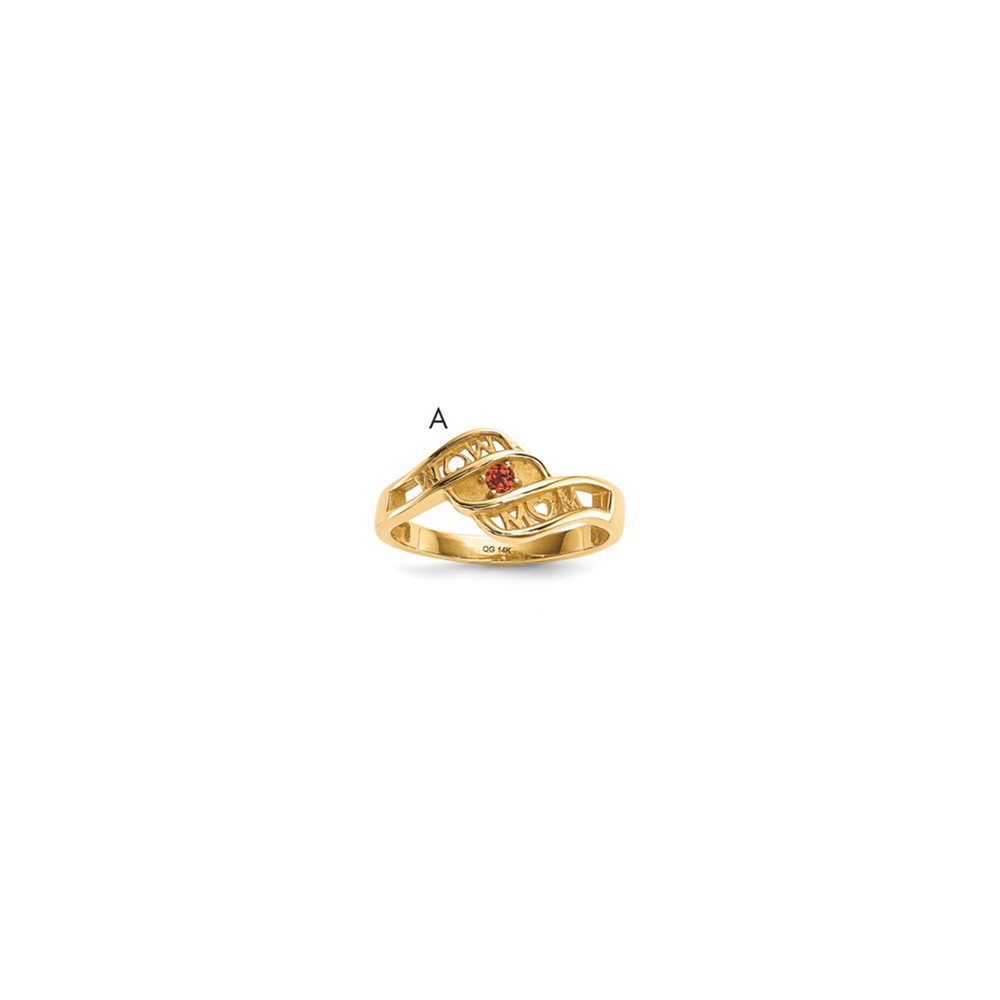14K Yellow Gold Synthetic Family Jewelry Ring
