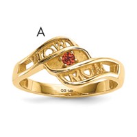 14K Yellow Gold Synthetic Family Jewelry Ring view 1