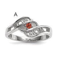 14K White Gold Synthetic Family Jewelry Ring view 1