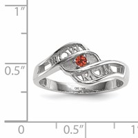 14K White Gold Synthetic Family Jewelry Ring view 3