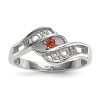 14K White Gold Synthetic Family Jewelry Ring view 2