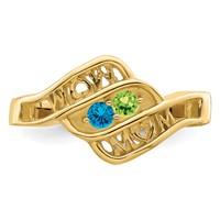 14K Yellow Gold Synthetic Family Jewelry Ring view 5