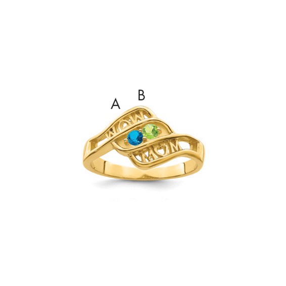 14kr Synthetic Family Jewelry Ring