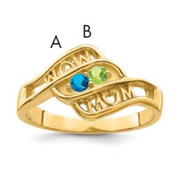 14K Yellow Gold Synthetic Family Jewelry Ring view 1