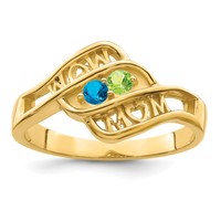14K Yellow Gold Synthetic Family Jewelry Ring view 2
