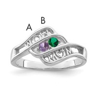 Sterling Silver Rhodium-plated Family Jewelry Mounting view 1