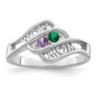 Sterling Silver Rhodium-plated Family Jewelry Mounting view 2