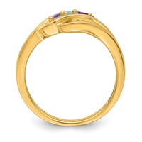 14K Yellow Gold Synthetic Family Jewelry Ring view 3