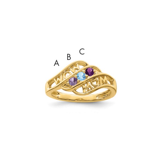 10k Synthetic Family Jewelry Ring