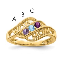 14K Yellow Gold Synthetic Family Jewelry Ring view 1