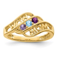14K Yellow Gold Synthetic Family Jewelry Ring view 2