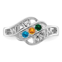 14K White Gold Genuine Family Jewelry Ring view 5