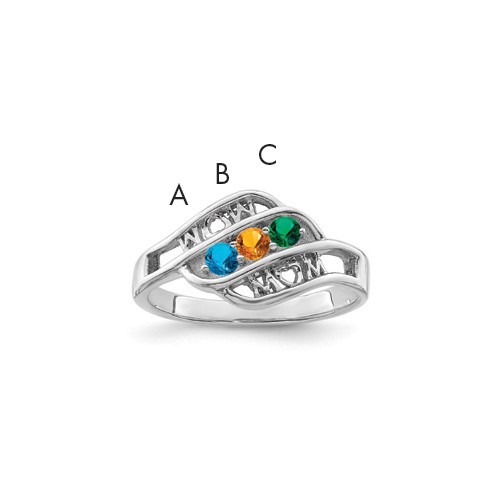 Sterling Silver Rhodium-plated Family Jewelry Mounting