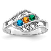 14K White Gold Genuine Family Jewelry Ring view 2