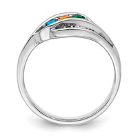 14K White Gold Genuine Family Jewelry Ring view 3