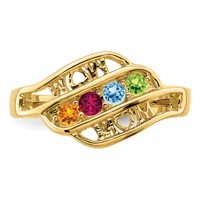 14K Yellow Gold Genuine Family Jewelry Ring view 5