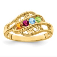 14K Yellow Gold Genuine Family Jewelry Ring view 2