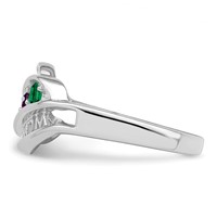 Sterling Silver Rhodium-plated Synthetic Family Jewelry Ring view 4