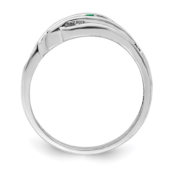 Sterling Silver Rhodium-plated Synthetic Family Jewelry Ring