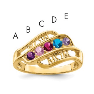 10k Synthetic Family Jewelry Ring