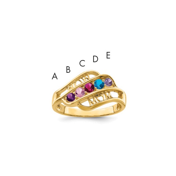 10k Synthetic Family Jewelry Ring
