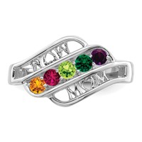 Sterling Silver Rhodium-plated Family Jewelry Mounting view 5