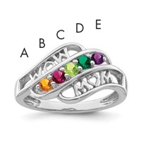 Sterling Silver Rhodium-plated Family Jewelry Mounting view 1