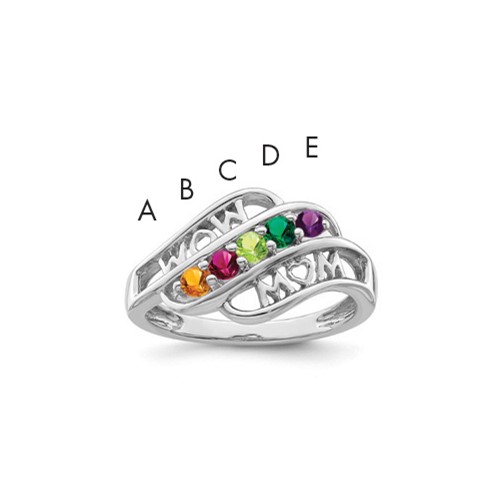 Sterling Silver Rhodium-plated Family Jewelry Mounting