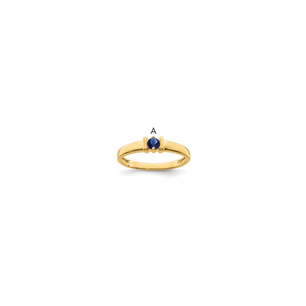 14K Yellow Gold Genuine 1 Stone Mother's Ring