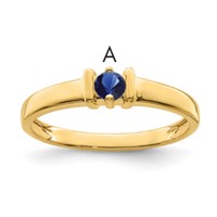 14K Yellow Gold Genuine 1 Stone Mother's Ring view 1