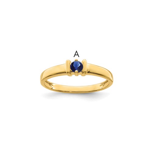14K Yellow Gold Genuine 1 Stone Mother's Ring