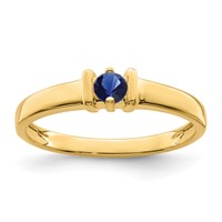 14K Yellow Gold Genuine 1 Stone Mother's Ring view 2