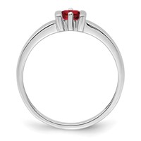 14K White Gold Genuine 1 Stone Mother's Ring view 3